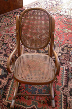 Antique J &amp; J Kohn Child&#39;s Bentwood Caned Rocking Chair NO SHIPPING - $275.00
