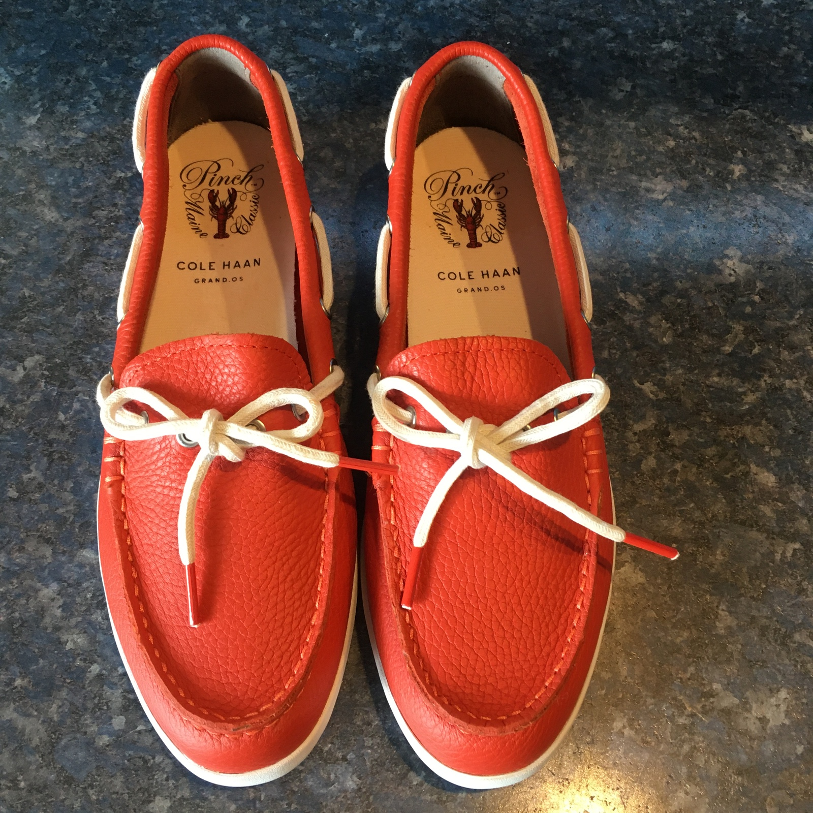 Cole Haan Orange Leather Grand.OS PINCH MARINE BOAT/SLIP-ON SHOE, Women ...