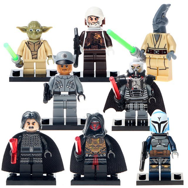 8pcs Set Yoda Coleman Trebor Dengar Lego Toys Starwars Minifigure - Figures