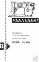 Penncrest 3110 Penney JCPenney Manual Sewing Machine Owner Hard Copy - $11.99