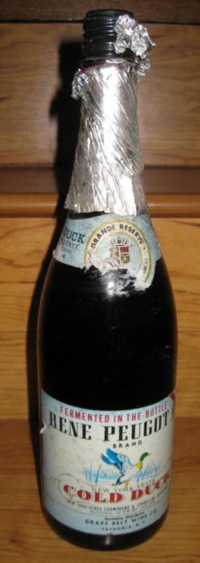 Vintage Rene Peugot Cold Duck Champagne Bottle NY Full - Wine
