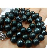 NEW GENUINE 8-9MM BLACK NATURAL TAHITIAN PEARL NECKLACE 18" - £21.11 GBP