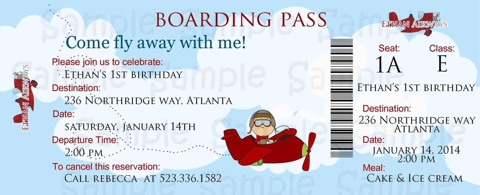 boarding pass baby shower invitations