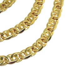 SOLID 18K YELLOW GOLD CHAIN BIG TIGER EYE INFINITY FLAT LINKS 5.5 mm, 20", 50cm image 2