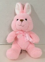 Animal Adventure bunny rabbit pink small plush white polka dot bow ribbon 2012 - $4.94