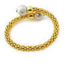 Womens Italian 14K Yellow White Rose Gold Plated 925 Silver Pear Bangle Bracelet - $64.50
