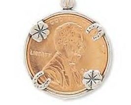 Genuine .925 Sterling Silver Lucky Penny Holder Charm - $14.99