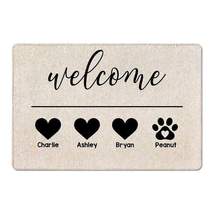 Welcome Heart Paw Simple Personalized Doormat , Funny Gift ,Home Doormat... - $29.95+