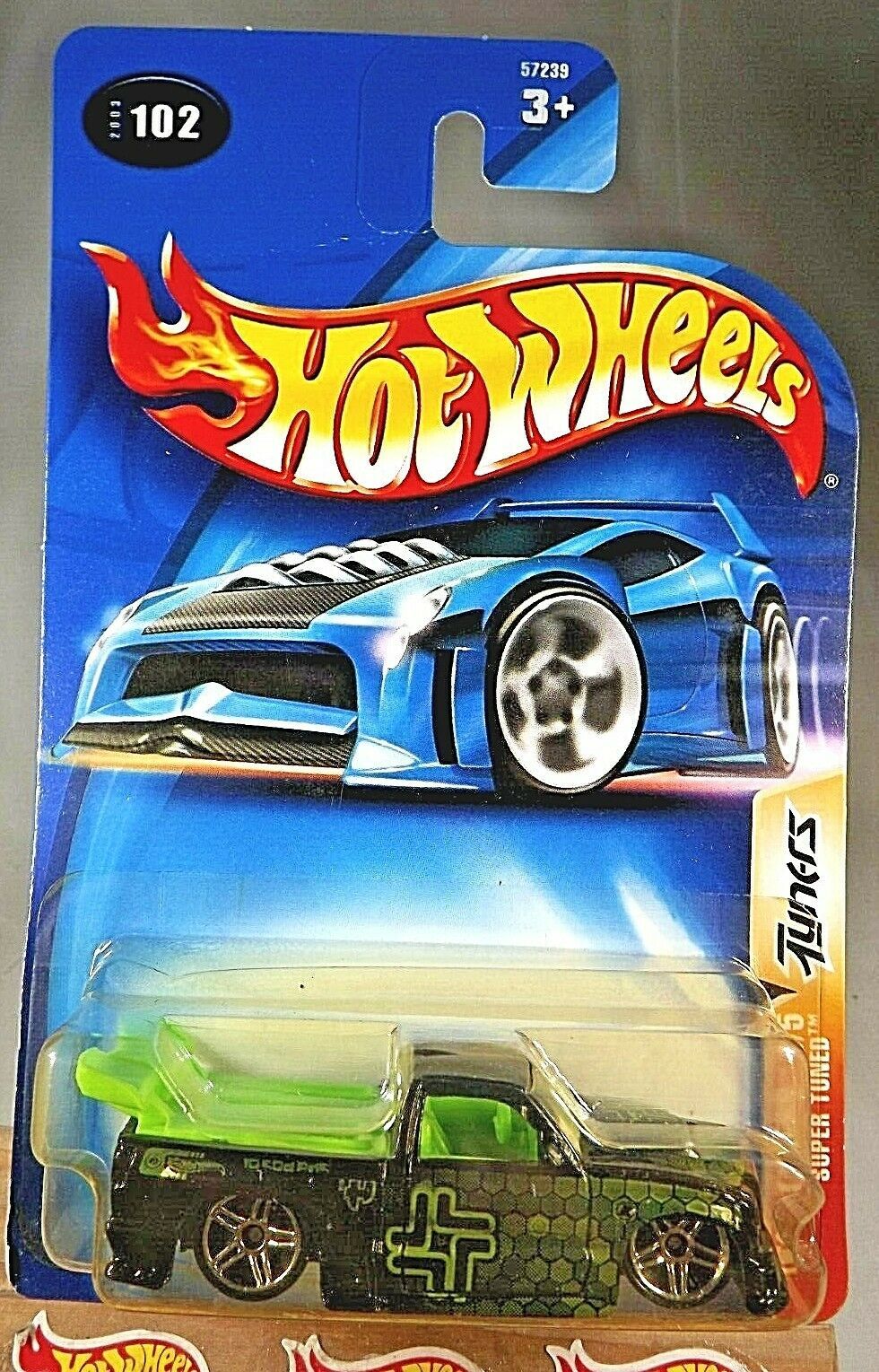 2003 Hot Wheels #102 Tech Tuners 3/5 SUPER TUNED Black/Lime w/Chrome ...