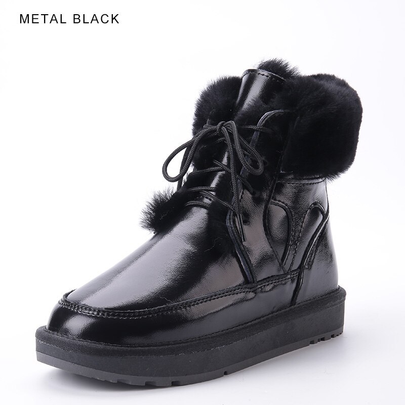New Fashion Real Leather Natural Sheep  Lined Men Casual Ankle Winter Snow Boots
