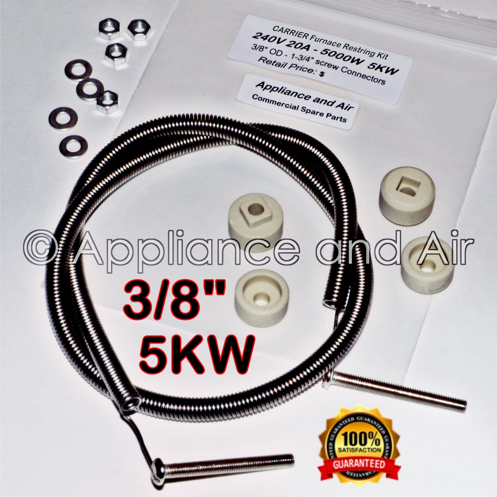 ELECTRIC HEATING ELEMENT KIT Restring HVAC PART FURNACE 3/8” 5KW 240V