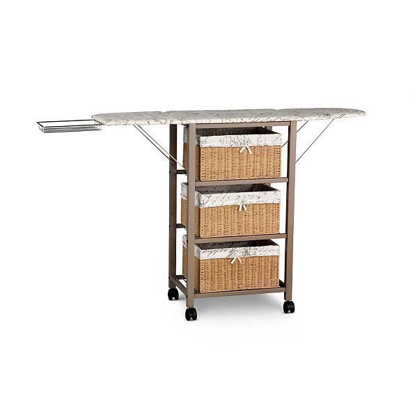 Portable Ironing Board Center Station Storage Cart With Baskets Laundry