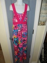 Justice Sleeveless Flower Print Pink Maxi Dress Size 14 Girl's EUC - $21.75