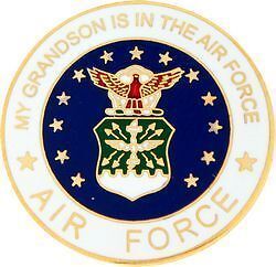 USAF MY GRANDSON IS IN THE AIR FORCE LAPEL PIN - $13.53