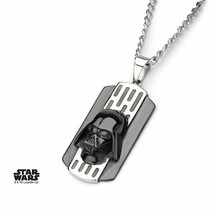 Stainless Steel Black Star Wars 3D Darth Vader Dog Tag Pendant W/ Chain $75 - $41.14