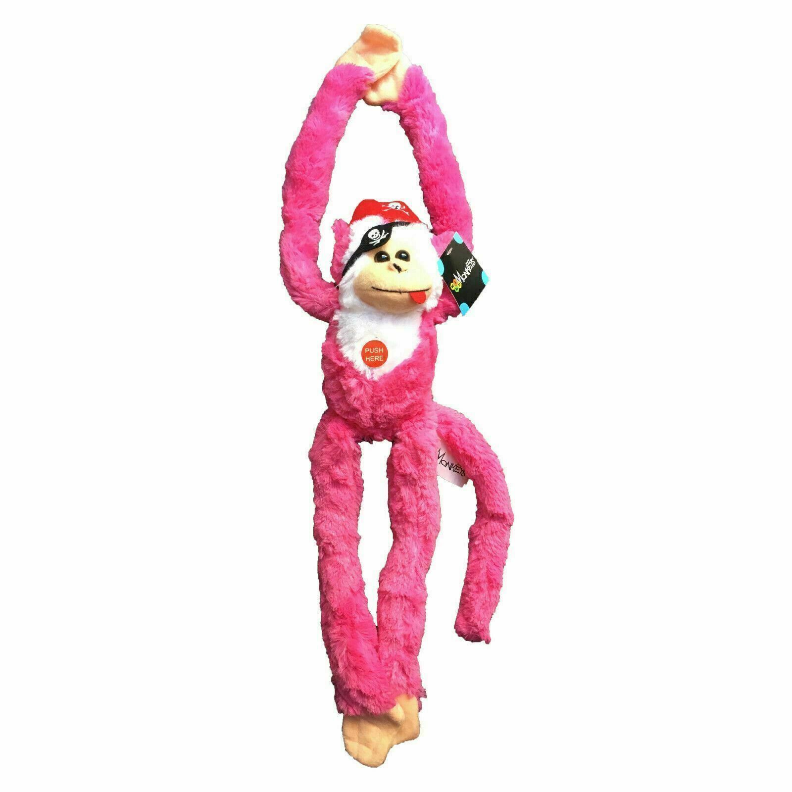 PUERTO RICO Plush stuffed animals Toy Hanging Monkey 18" Sounds lot of 6 