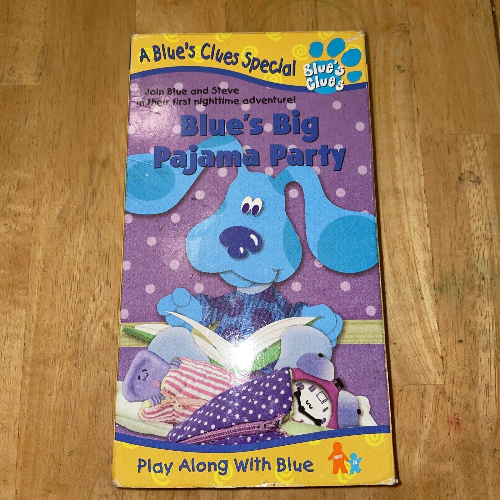 Blues Clues Blues Big Pajama Party Vhs 1999 Orange Tape Vintage Rare Oop Nick Vhs Tapes 4121