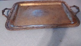Silver-plated Victorian Rose Serving Tray Platter #1991 25 1/2 long - $50.00