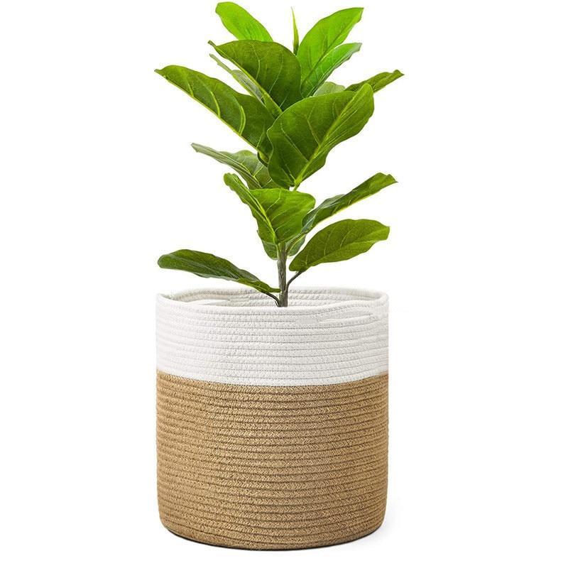 Primary image for Mrosaa Woven Jute Cotton Flower Basket Garden Indoor Flower Pot Vase Planter Mod
