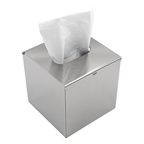 JunSun Square Stainless Steel Facial Tissue Box Cover Napkin Holder