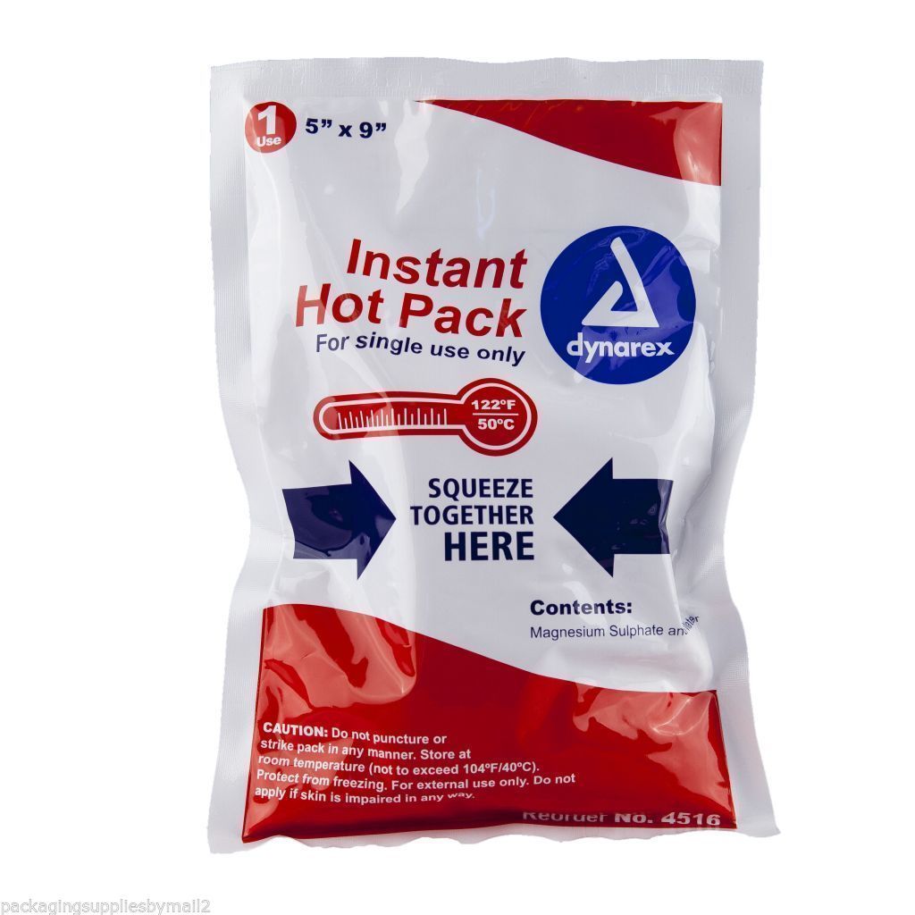 Dynarex Instant Hot Pack, 5" x 9", 4516 Therapy Muscle Relief Pak (12