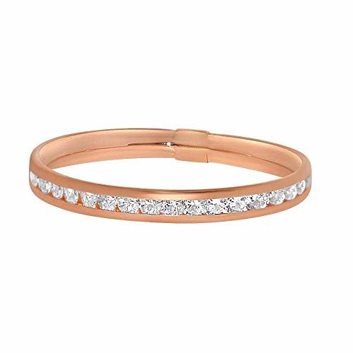 Elegant Touch 925 Sterling Silver 14K Gold Plated Round Diamond Eternity Ring