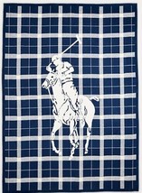 Ralph Lauren NAVY PATTERN Oakwood Cotton Throw Blanket, US 50" x 70" - $127.71