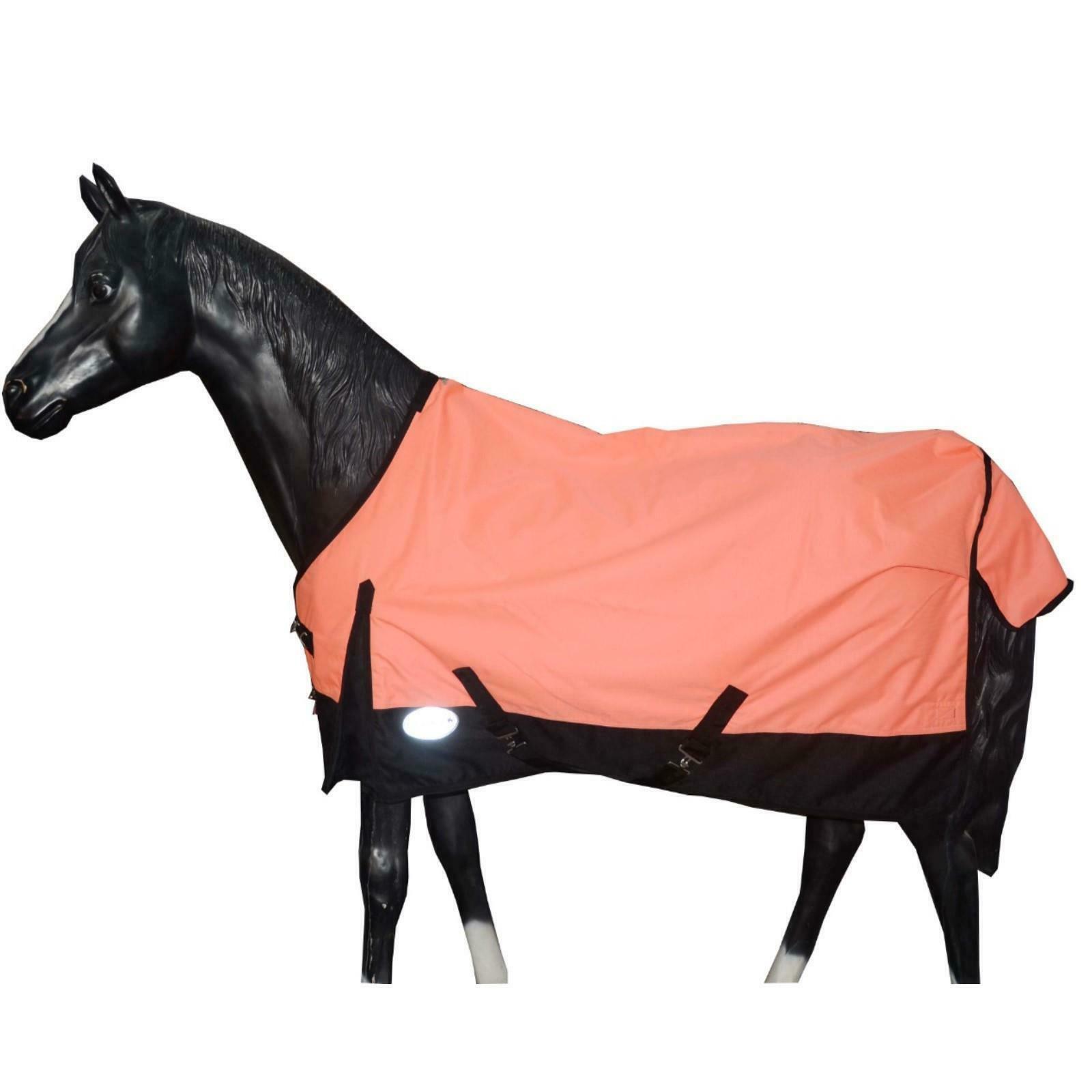 Lightweight Horse Turnout Rainsheet Waterproof 600D Ripstop Black Square 5'6-6'9 