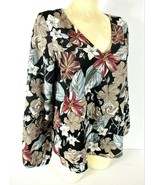 Lucca womens Small black red blue CROSS BACK lined floral top NWT (R)PMD - $24.99