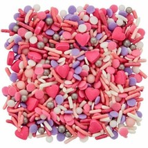 Valentines Pink Purple Hearts Tall Sprinkles Mix Decorations 4.08 oz Wilton - $6.92