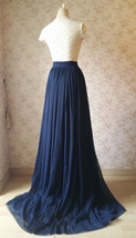 Navy Extra Long Tulle Skirt Wedding Full Maxi Wedding Bridesmaid Skirt Plus Size image 4