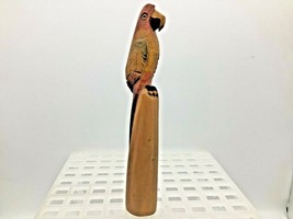 Vintage Hand Carved Wood Parrot Folk Art 9 inches Tall Collectible  - $11.63