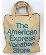 Vintage American Express Vacations Store Travel Tote Tan Striped - $19.80