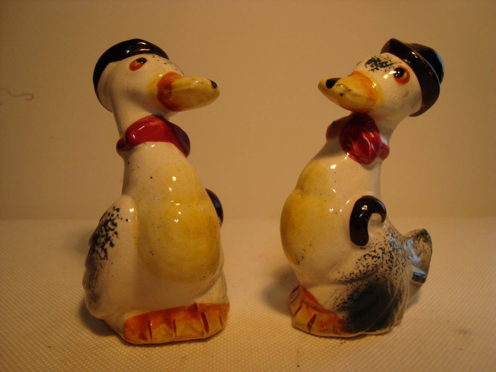 Primary image for Vintage, Japan hand painted porcelain duck shape salt & pepper shaker set.