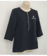 ico Jet Linx Pullover Blouse Women&#39;s Size Small Black 3/4 Sleeves Front ... - $23.76