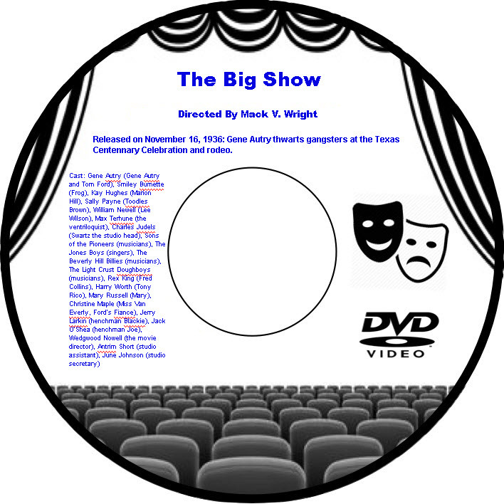 The Big Show 1936 DVD Movie Comedy Gene Autry Smiley Kay