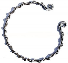 NauticalMart Hand Forged Iron Torc Celtic Necklace Viking Torque Silver