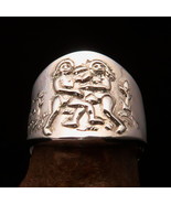 Ancient Star Sign Gemini Men&#39;s Zodiac Pinky Ring - shiny Sterling Silver... - $66.00
