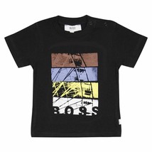 Hugo Boss Kid&#39;s Black Bicycle Wheel Art S/S T-Shirt (S07) - $11.02