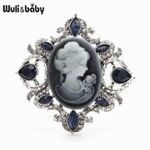 Crystal Lady Figure Badge Brooches For Women Classic Office Casual Brooc... - $8.17
