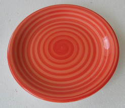New Handpainted Design Orange Colored Swirl Design Large Dinner Plate By Pier 1 - $16.99