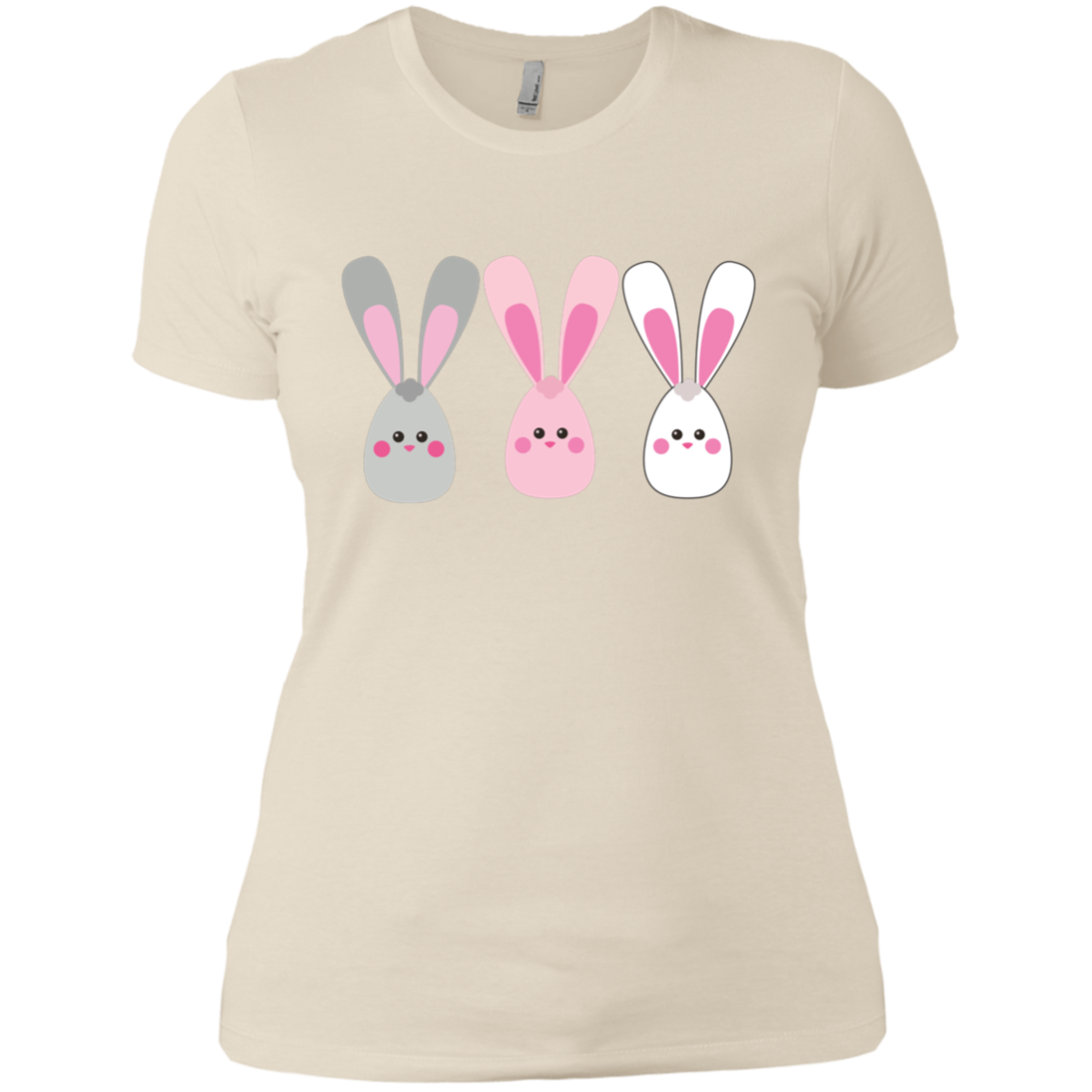 Bunny Heads Women's T-Shirt Animated Cartoon Rabbits Cotton Ladies ...