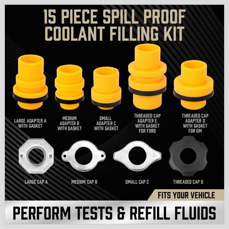 No Spill Coolant Funnel Kit, Spill Free Radiator Coolant Filling Funnel