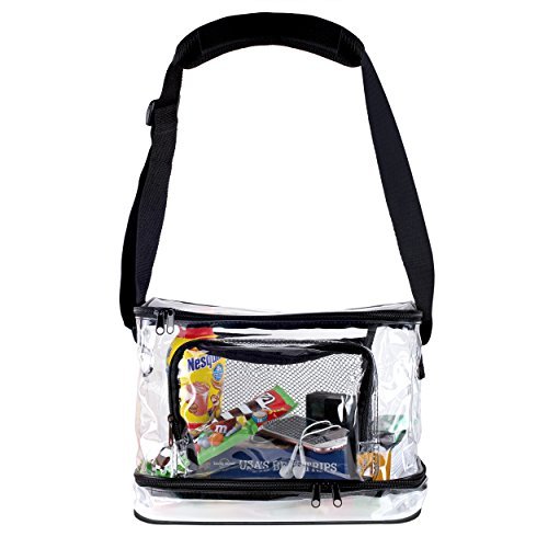 Deluxe Clear Lunch Bag Extra Large Tote With Adjustable Straps