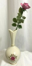 Lenox Hand Decorated Bud Vase with Ceramic Rose 24K Gold Trim - $14.24