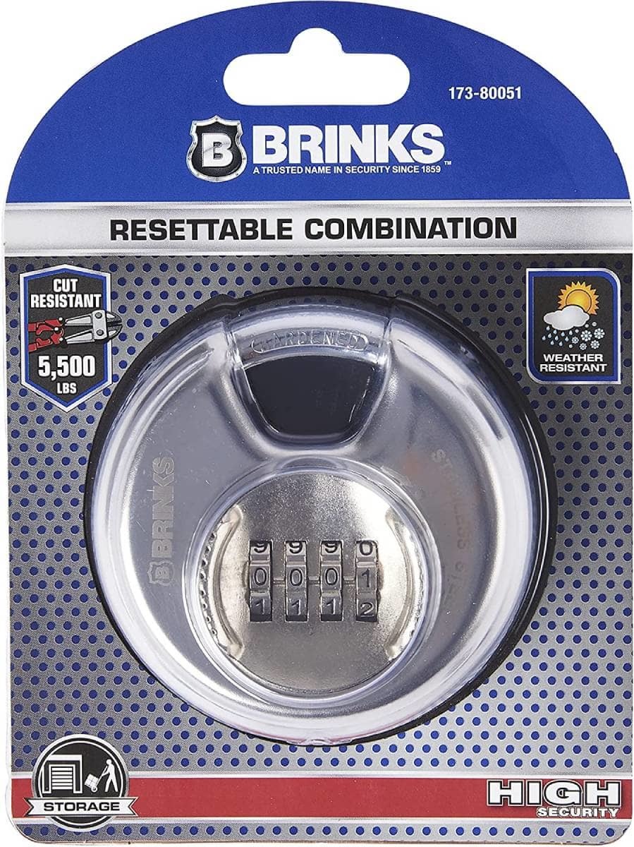 BRINKS 80mm Combination Discus Padlock Stainless Steel 17380051