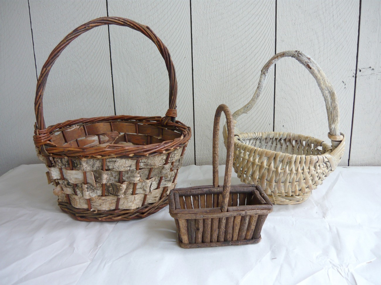 Vintage Handmade Basket Lot Baskets