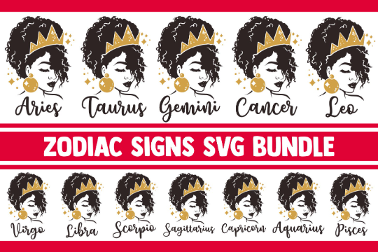 Zodiac Svg Bundle Zodiac Sign Svg Astrology Svg Horoscope Svg Afro Svg Arie Digital Art