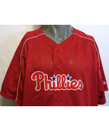 VTG Philadelphia Phillies Red Majestic Mesh Baseball Jersey Sz 2X MLB Ph... - $54.69