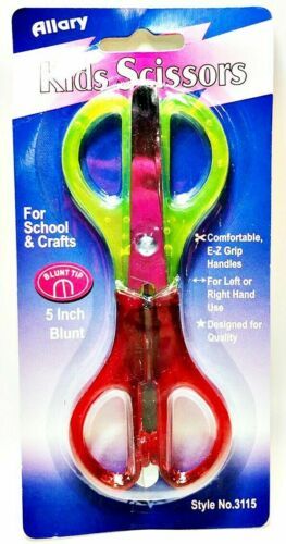 Lot of 2 Allary Style #3115 Kids Scissors, 5 Inch, 2 Pack, Red & Yellow